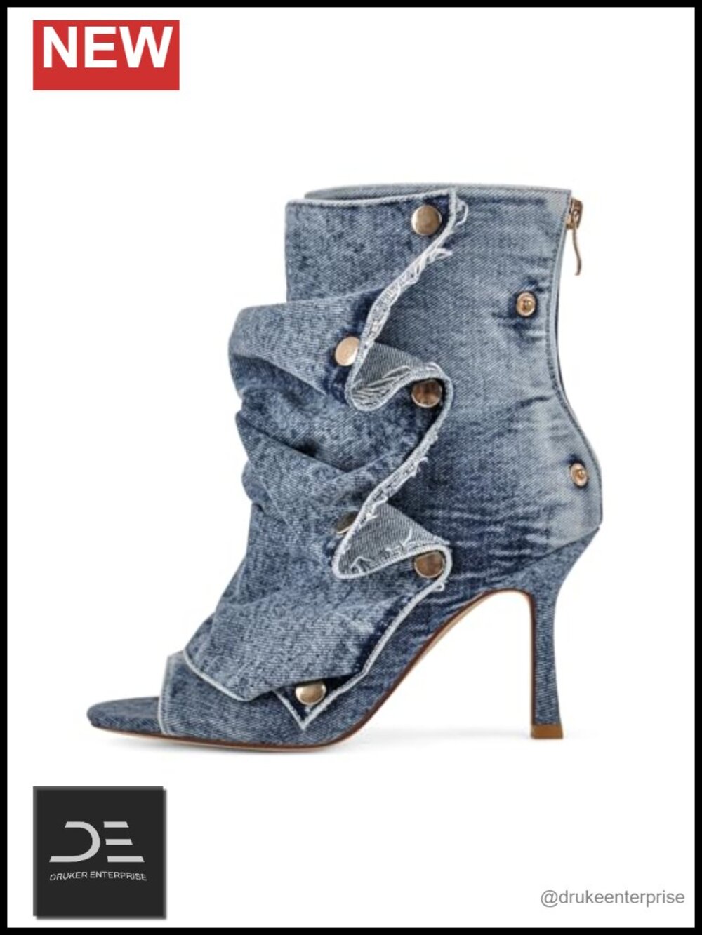 Women's Peep Toe Slouchy Kitten Heel Booties Ankle Short Boots Back Zipper Faux